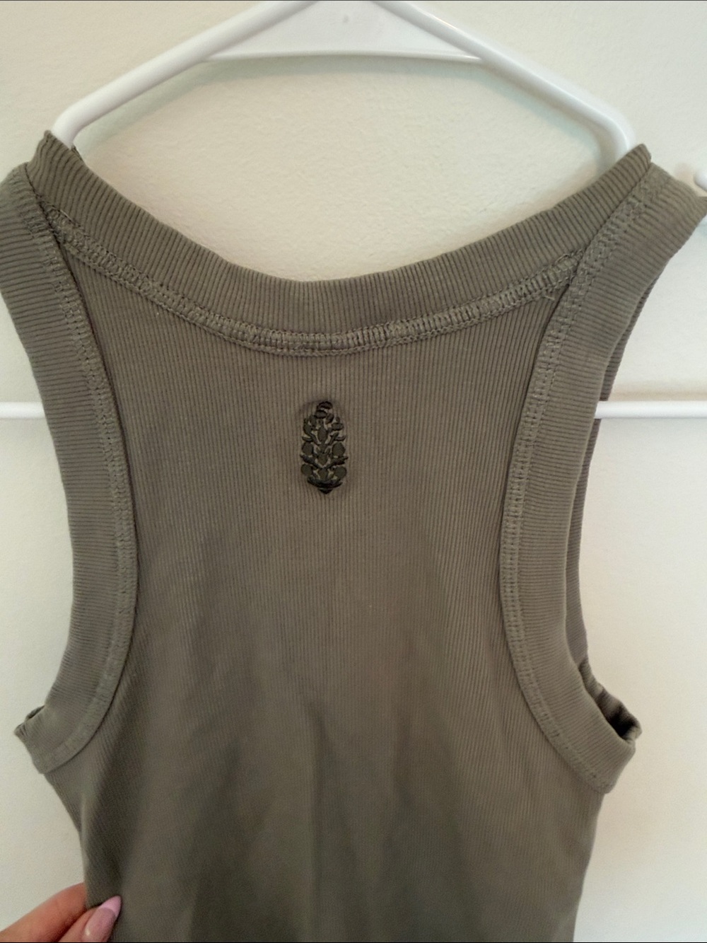 Free People Olive Green Ribbed Racerback Tank - Picture 3 of 6